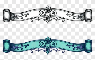 Two Ornamental Banners With Floral Motifs PNG