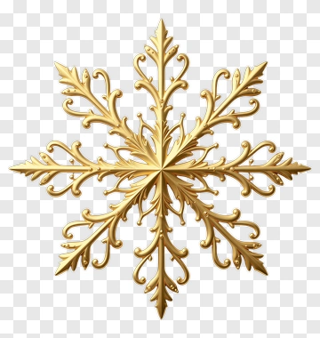 Gold Snowflake Ornament PNG