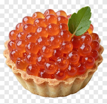 Caviar Tart With Mint Leaf PNG