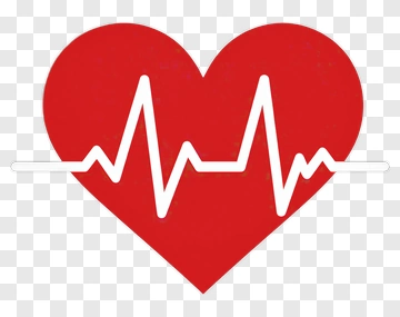 Heart With Electrocardiogram PNG