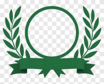 Green Award Emblem With Laurel Wreath PNG