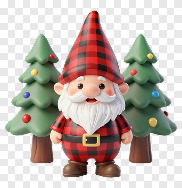 Cheerful Christmas Gnome PNG