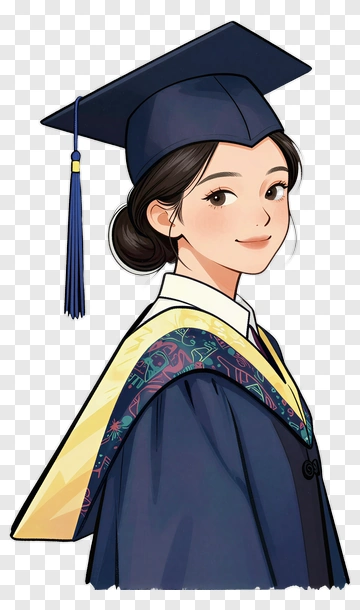 Graduate In Academic Gown PNG