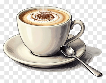 Steaming Coffee Cup With Cappuccino PNG