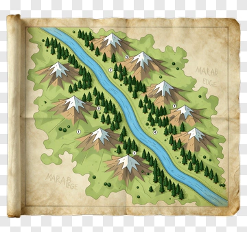 Fantasy Mountain River Map PNG