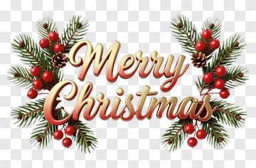 Merry Christmas 3D Holiday Greeting PNG