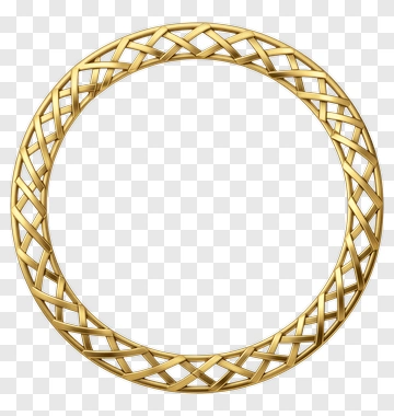 Gold Woven Circular Frame PNG
