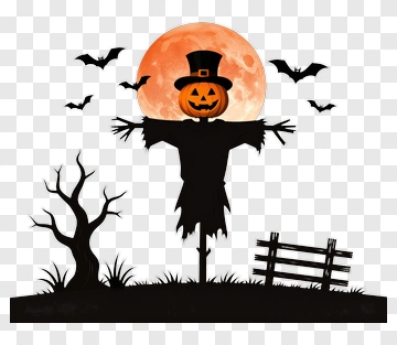 Scarecrow With Pumpkin Head PNG