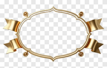 Gold Frame With Ribbons PNG
