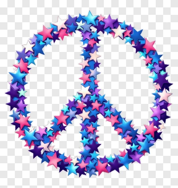Peace Symbol Made Of Stars PNG