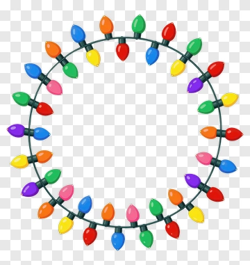 Festive Circular String Lights PNG