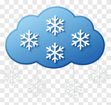 Blue Cloud With Snowflakes PNG