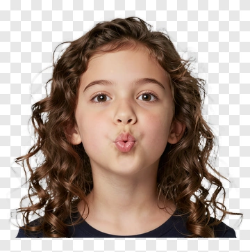 Girl With Curly Hair Blowing A Kiss PNG