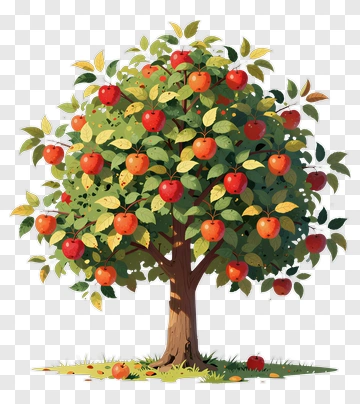 Apple Tree With Red Fruits PNG