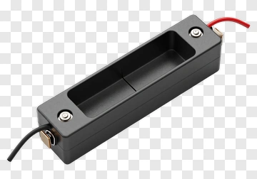 Black Battery Holder With Wires PNG