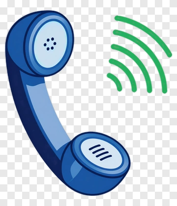 Blue Telephone With Green Signal PNG