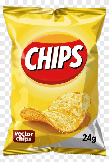 Chips Bag With Crispy Chip Illustration PNG