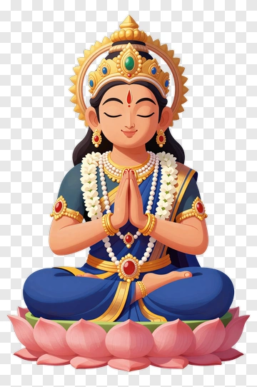 Devi Goddess In Meditation Pose PNG