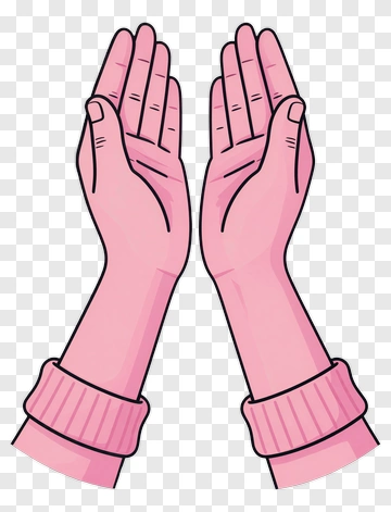 Pink Hands In Prayer Pose PNG