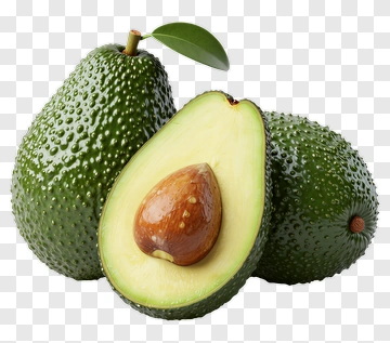 Fresh Avocado With Leaf And Pit PNG