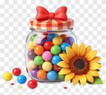 Candy Jar With Sunflower PNG