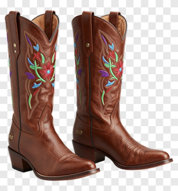 Classic Embroidered Cowboy Boots PNG