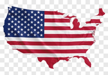 American Flag On United States Map PNG