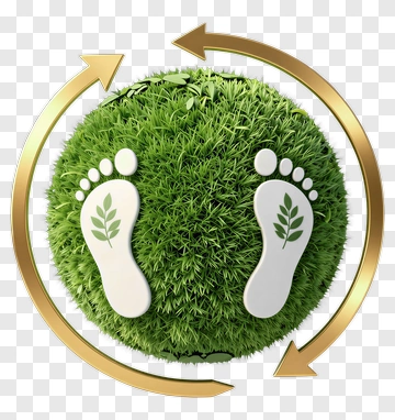 Eco Footprint Symbol On Green Sphere PNG