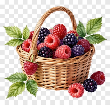 Basket Of Fresh Berries PNG