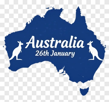 Australia National Day Map With Kangaroos PNG