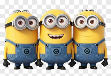 Three Minions Standing Together PNG