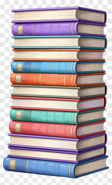 Stack Of Colorful Books PNG