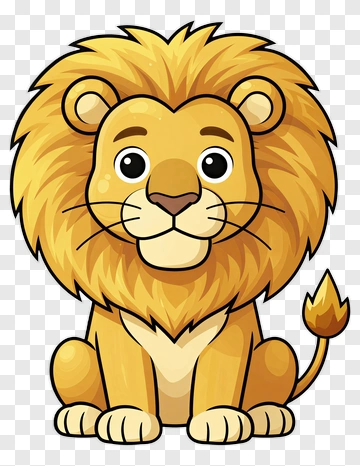 Cute Cartoon Lion PNG
