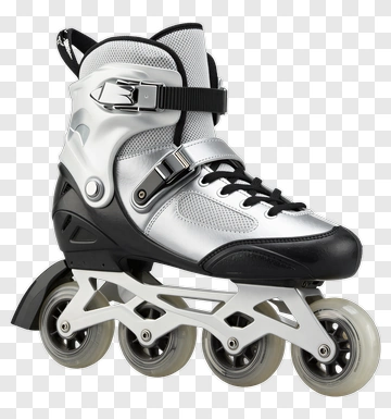 Silver And Black Inline Skate PNG