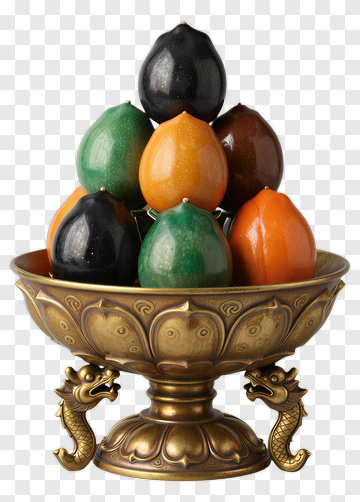 Ornamental Bowl With Candles PNG