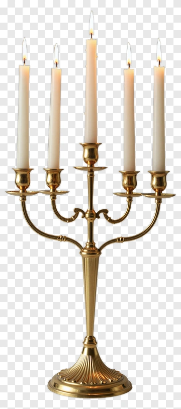 Golden Candelabra With Lit Candles PNG