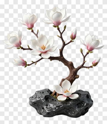 Magnolia Blossom Bonsai Tree PNG