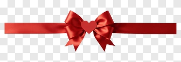 Red Ribbon Bow With Heart PNG