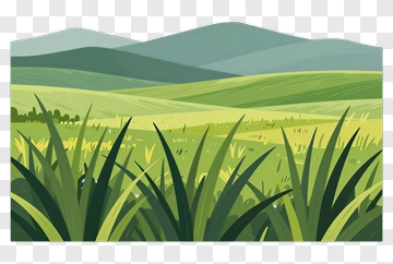 Green Grass In Rolling Fields PNG