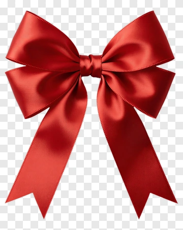 Red Satin Bow PNG