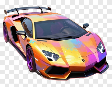 Vibrant Sports Car In Motion PNG