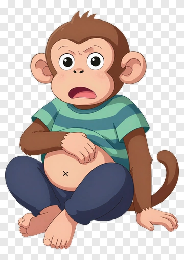 Surprised Monkey Child PNG