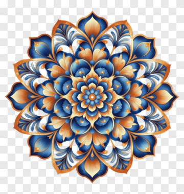 Blue And Orange Mandala PNG