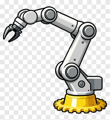 Robot Arm With Claw And Gear Base PNG