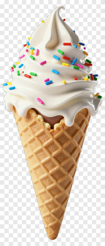Vanilla Ice Cream With Colorful Sprinkles PNG