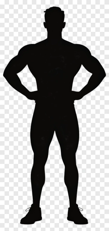 Silhouette Of A Muscular Man PNG
