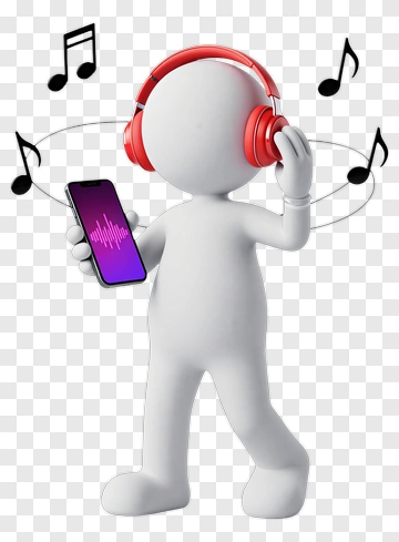 Person Listening To Music On Phone PNG