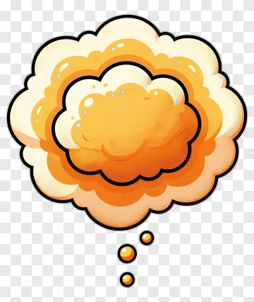 Cartoon Thought Bubble With Foam PNG