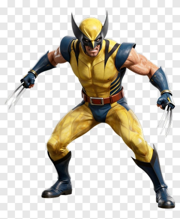 Wolverine In Yellow And Blue Suit PNG