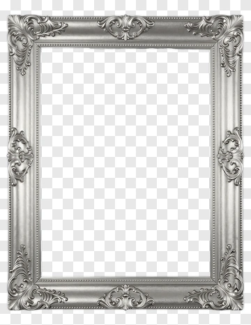Ornate Silver Frame PNG